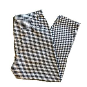 Gingham cropped gray‎ pants